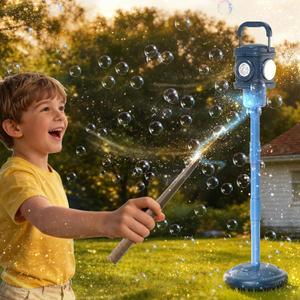 Automatic Bubble Machine for Kids & Toddlers 1-3, Remote Control LED Street lamp Bubble Toy for Indoor House Outdoor Play, Summer Water Toys for Toddler Baby Boy Girl Birthday Party Gifts