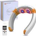 FSA Eligible Neck Massager with Heat for Pain Relief,Wearable Deep Tissue Trigger Point Massager with 9 Modes 50 Levels,Cordless for Home Travel Use (White)