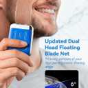 Mini Electric Shaver for Men: USB C Fast Charge Portable Electric Razor with LED Display - IPX8 Waterproof Wet and Dry Travel Small Shavers Dual Head Pocket Shaver for Beard Face (Blue)