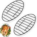 Fivebop 3 Pack Roasting Racks Oval Non Stick Stainless Steel Cooling Rack Grill Cooking Baking Grilling Roasting Steamer Rack Oven and Dishwasher Safe 9x6