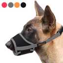 HEELE Dog Muzzle,Soft Nylon Muzzle Anti Biting Barking Chewing,Air Mesh Breathable Drinkable Adjustable Loop Pets Muzzle for Small Medium Large Dogs 4 Colors 4 Sizes (Gray, L)