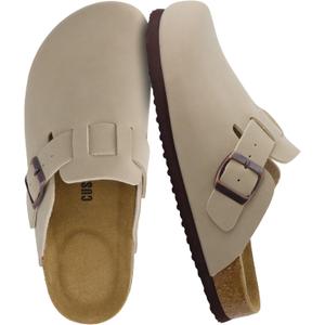 CUSHIONAIRE Hana Womens Clogs | Comfortable Vegan Suede Clogs for Women | Slip On Potato Shoes with Cork Footbed & Arch Support | Memory Foam 9