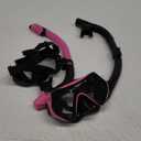 Snorkeling Gear for Adults, Dry-Top Snorkel Set Scuba Diving mask, Snorkel Mask, Panoramic Anti-Leak Anti-Fog Tempered Glass Lens, Swimming Training Snorkeling Packages (Black+Pink)