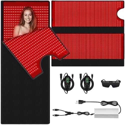 Red Light Therαpy Mat Full Body Sleep Bag, Large 71'' X 47'' 2352 PCS Dual Wavelength LED Beads, 660nm&850nm Red Light Therαpy Devices, Redlight Blanket for Body Used to Relieve Pain