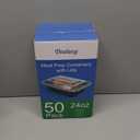 50 Pack (100-Piece) 24 oz Meal Prep Containers Reusable with Lids, Sturdy Leakproof & Food Safe, Microwave, Freezer, Dishwasher Safe Prep Containers, To Go Take Out Plastic Food Storage