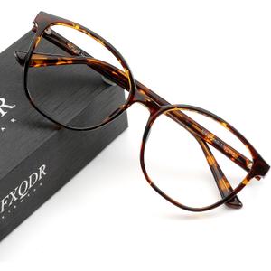 Women's Blue Light Blocking Glasses, TR90 Frame Computer Gaming Eyeglasses Anti Eyestrain & UV RF6208 (Coco Tortoise)