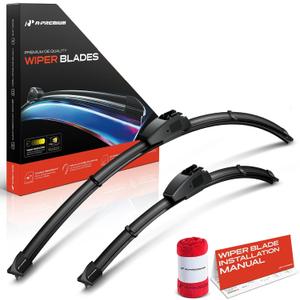 A-Premium 26" and 16" Windshield Wiper Blades Compatible with Hyundai Santa Fe 2019-2023, Santa Cruz, Kona, Kona Electric - Hook Connector, w/Wear Indicator & Towel, Left and Right (Pack of 2)
