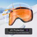 MAMBAOUT Ski Goggles with Magnetic Lens, Kids Snowboarding Goggles for Boys Girls, Anti Fog UV Protection Age 3-14
