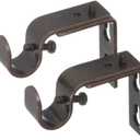 Ivilon Short Projection Brackets for Curtain Rods - for 1/2 or 5/8 Inch Rods. Set of 2 - Oil Rubbed Bronze