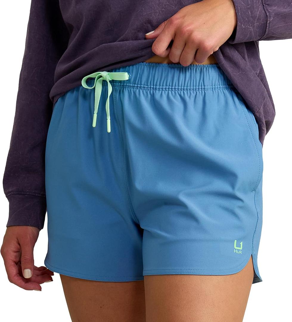 HUK Womens Pursuit Volley Short, Quick-Dry Fishing Shorts for Women (Small, Quiet Harbor)