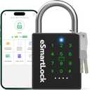 New Smart Padlock with Key, Heavy Duty Combination Padlock, RFID Pad Lock with Codes Bluetooth APP Access, Outdoor Waterproof Electronic Key Lock for Gate Fence Shed Locker Garage Garden