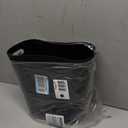 UUJOLY Plastic Small Can Wastebasket, Garbage Container Basket for Bathrooms, Laundry Room, Kitchens, Offices, Kids Rooms, Dorms, 3.5 Gallon, Black