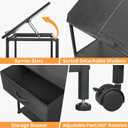 HOMEKOKO 3-Tier Bookshelf with Adjustable Flip Top, Living Room Industrial Movable Bookcase, Rustic Book Shelf with Drawer, Wood-Metal Rustic Bookshelves (Black Wood Veins)