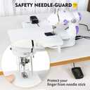 Magicfly Mini Sewing Machine with Extension Table, Dual Speed Portable Sewing Machine for Beginners with Light, Sewing Kit for Household Use, White