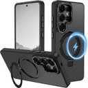 Hekodonk for Galaxy S26 Ultra Case with Magnetic Invisible Ring Stand,Compatible with Magsafe,Slim Translucent Matte Back Shockproof Drop Protective Case for Samsung Galaxy S26 Ultra,Black