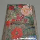 Horaldaily Spring Tablecloth 6084 Inch Rectangular, Flowers Brown Wood Grain Washable Seasonal Table Cover for Party Picnic Dinner Decor