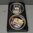 COMESOON Elevated Dog Bowls for Small Medium Dogs, 3 Height Adjustable Raised Stand with 2 Thick 6" Stainless Steel Food Bowls, Non-Slip Feeder Adjusts to 2.75", 6", 7.5", Black