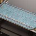 2x4 Washable Teal Throw Rugs for Entryway Indoor - Washable Non Slip Kitchen Rug, Boho Floral Small Carpet for Bathroom, Powder Room, Non Slip Low Pile Stain & Fade Resistant Indoor Décor