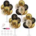 TONIFUL 4 Set 60th Birthday Decorations 1966 Balloon Centerpiece for Table, Black Gold Balloon Stand Kit, Perfect for celebrating born in 1966,Cheers to 60 Years Birthday for Men and Women