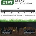 Metal Landscape Edging Border 6 Packs 42'' L x 4.5'' H, Galvanized Steel Garden Edging Border with 6 Stakes, Hammer-in Lawn Edging for Landscaping, Flower Bed, Yard, Pathway, Tree Ring (21ft Total)