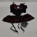Women Lingerie Set Naughty Lace Bodysuit High Waisted Underwire Lingerie Babydoll With Garter Belt and Stockings (Large, Black & Red)