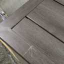 Faux Wood Outdoor Patio Table 68x38x31,  With Umbrella Hole for Garden, Lawn