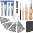 Yizzvb 127 PCS Needle Felting Needles, 4 Sizes Felting Needles, Needle Felting Tools Wool Felting Supplies Kit with 3 Types Wooden Holders, Foam Pad, Needle Felting Starter Kit for DIY Crafts