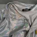 Arjen Kroos Mens Sequin Top 70s Outfit Disco Rave Party Collared T-Shirt Short Sleeve Breathable Metallic Shirt, Size L