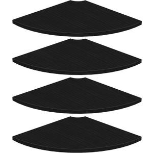 Homode Corner Shelf Wall Mount, 4 Tier Rounded Corner Floating Shelves, 12 Inch Deep Hanging Corner Shelf Storage, Wood Corner Wall Shelving for Living Room Bedroom Bathroom Kitchen, Black