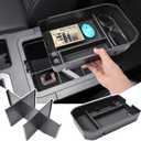 Center Console Organizer 2PCS Compatible with 2024 2025 2026 Toyota Land Cruiser 1958/LC250/Prado Accessories  Armrest Storage Box and Insert Divider Double-Layer Storage (NOT For Cool Box)