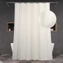 Cream Fabric Shower Curtains for Bathroom: Beige Linen Textured Waterproof Washable Polyester Shower Curtain - Solid Simple Elegant Decorative Ivory Bath Curtain Liner - 72x72