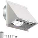 4 Inch Dryer Vent Cover Outside with Mesh and Damper,Wall Vent Exhaust Vent Cover,4" Metal Dryer Vent Cover Outdoor,Exterior Dryer Vent Hood Outlet Cap for Laundry Dryer Range Hood AC Air Vent,White