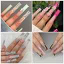 UNA GELLA XXL Long Square Nail Tips No Need File 216pcs Extra Long Straight Square Gel Nail Tips No C Curve Full Cover Press On Nails Clear Gel Extensions 12 Sizes
