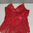 Avidlove Plus Size Lingerie for Women Lace Bodysuit One Piece Teddy Babydoll Mesh Chemise V Neck Sleepwear L-5XL (Dark Red)