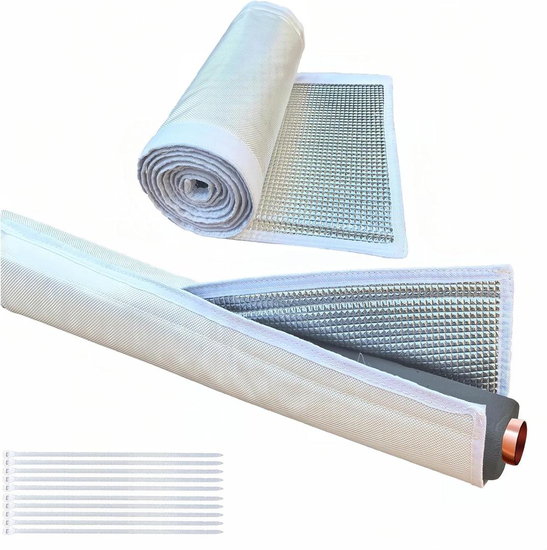 78.7" HVAC line Insulation wrap Duct Sleeve Cover - 5-Layer Professional Grade, Thermal & Condensation Control for Maximum Energy Efficiency, Suitable for Central air Conditioning and Heat Pumps