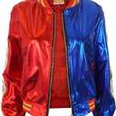 Cosplay Jacket for the Film Character Costumes Coat with Zipper of Adults Tops Red and Blue L