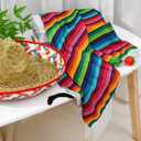Unittype 6 Pcs Mxeican Costume Set Sombrero Hat Serape Poncho Mustache Maracas Fiesta Outfit Mexco Accessories