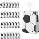 Hcirjhie Soccer Party Favor Bags,24 Pcs Soccer Themed Party Gift Bags with Handles, Paper Gift Bags Soccer Goodie Bags Treat Candy Bags for Adults Soccer Party Supplies