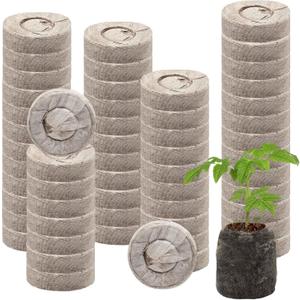 Halatool 55 Pcs 30mm Peat Pellets Block Potting Soil for Seedlings, Compressed Garden Soil Seed Starter Nutrient Peat Pods for Starting Seeds, Planting Flowers, Vegetables, Herbs