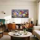 SERIMINO Dark Floral Wall Art, Abstract Wildflower Art Prints 20"x40"