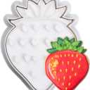 Flycalf Strawberry Cookie Cutters Fruit Summer with Plunger Stamps Holiday PLA Baking Accessories Cutter Molds Gifts Decorative Party 3.5" Kitchen Cake Supplies