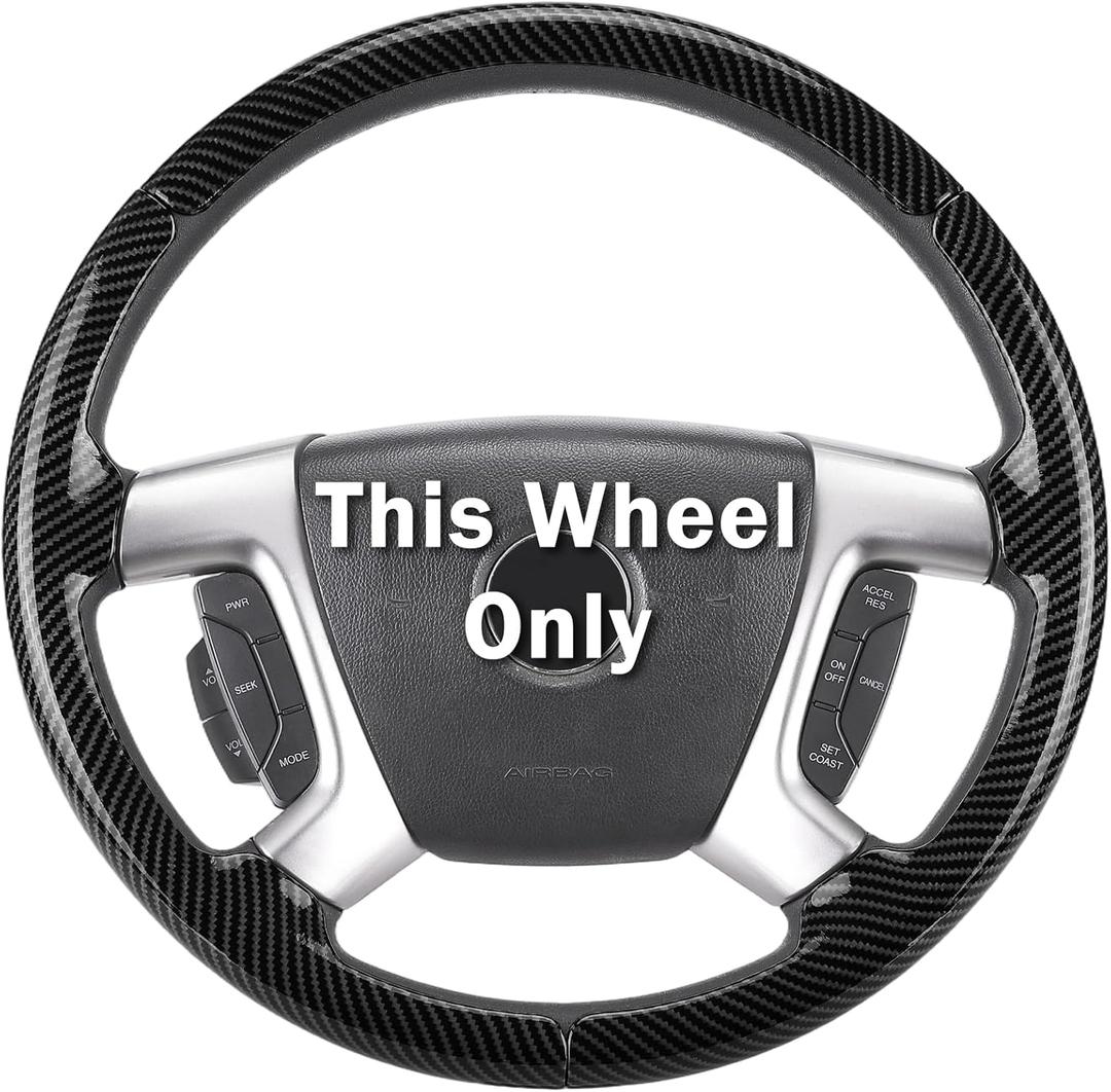 Steering Wheel Cover for Chevy Silverado 1500 GMC Sierra 1500 2007-2013/2500 3500 Chevrolet Tahoe Suburban Yukon (Yukon XL) 2007-2014/ Traverse 2009-2017/ GMC Sierra 2500HD 3500HD 2008-2014