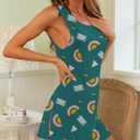 YYA Pattern Sleeveless Nightgowns for Women Tank Sleep Shirts Chemise Night Lingerie Dress S-XXL (Green, XL)