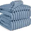 Bedsure GentleSoft Queen Blanket for Bed - Cozy Soft Blankets for Women, Cute Large Fall Throws for Girls, Ashley Blue, 90x90 Inches