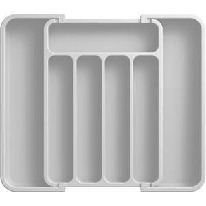 AUJEN Silverware Organizer - Expandable Kitchen Drawer Organizer, Adjustable Utensil Organizer, Cutlery Tray for Forks, Knives, Multipurpose Kitchen Organizers and Storage Solution, Light Grey, Medium