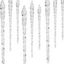 Sea Team Clear Glass Icicles Drops Ornaments for Christmas Tree Decorations, 3.9-5.9 inches, Set of 36