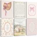 Christian Nursery Wall Art Bible Verse Canvas Wall Decor Pink Vintage Girls Nursery Poster Scripture Floral Bow Print Coquette Room Decor Pictures Jesus Artwork for Bedroom 8x10x6 Inch Wrapped Canvas