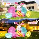 Elegear 6.1FT Easter Bunny & Eggs Inflatable Outdoor Decoration, Lighted Easter Blow Up with Happy Easter Carrot for Lawn, Garden, Yard, Holiday Party & Spring Decor