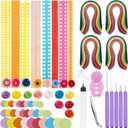 Woohome 1040 Strips Paper Quilling Strips 110 Strips Flower Design Set Quilling Flowers Paper with Quilling Tools Handmade Flower Design Paper Art Quilling for Crafts, Home Decoration