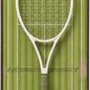 Tennis Racket Display Frame with Walnut Block & Copper Hooks – Showcase Your Vintage or Everyday Racket with Grand Slam Court Inspired Decor (16x31.5inch / 40x80cm), Standard